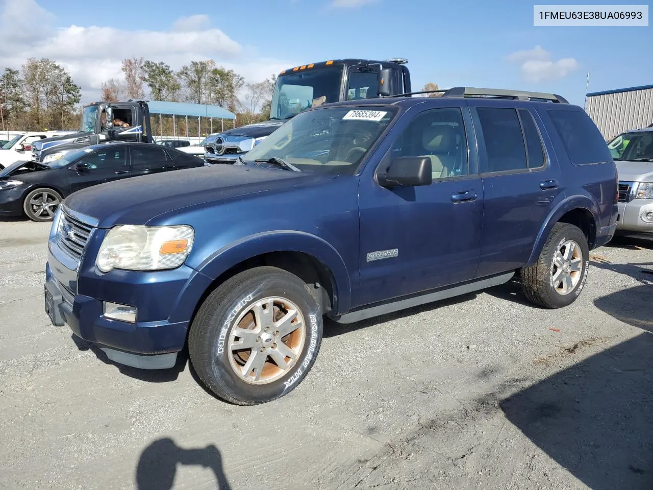 2008 Ford Explorer Xlt VIN: 1FMEU63E38UA06993 Lot: 78685394