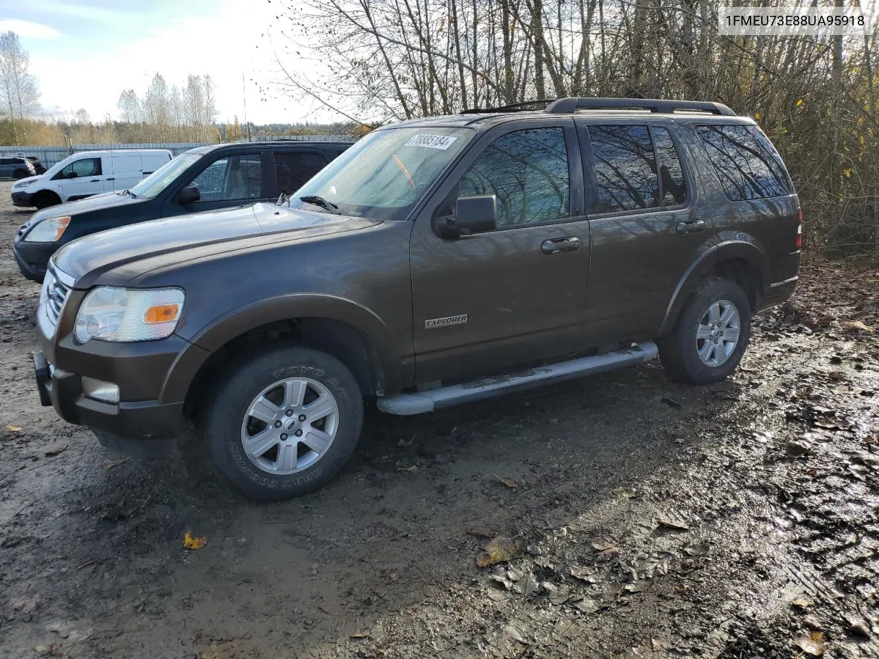 2008 Ford Explorer Xlt VIN: 1FMEU73E88UA95918 Lot: 78885184