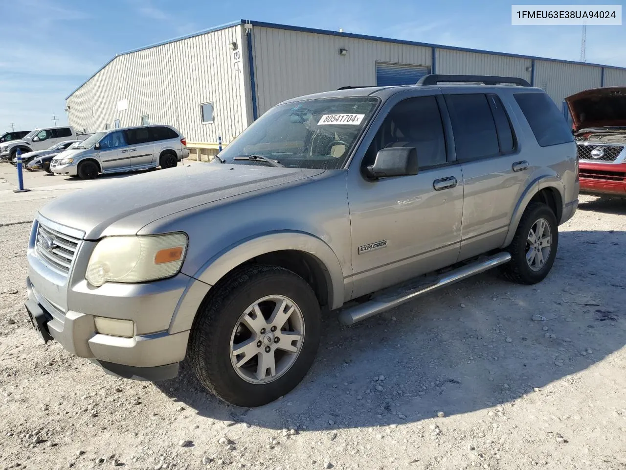 2008 Ford Explorer Xlt VIN: 1FMEU63E38UA94024 Lot: 80541704