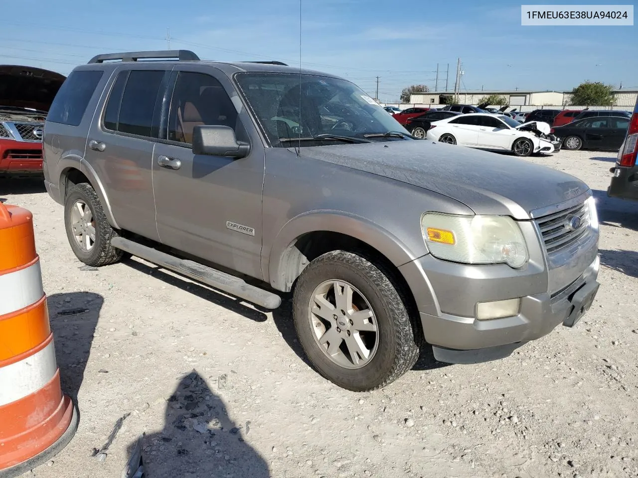 2008 Ford Explorer Xlt VIN: 1FMEU63E38UA94024 Lot: 80541704