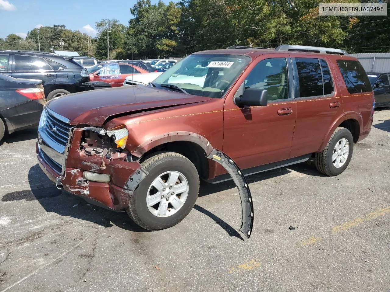 2009 Ford Explorer Xlt VIN: 1FMEU63E89UA37495 Lot: 78135444