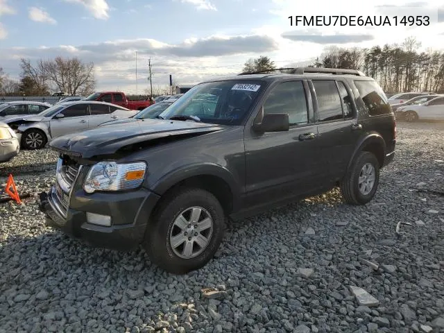 2010 Ford Explorer Xlt VIN: 1FMEU7DE6AUA14953 Lot: 53685984