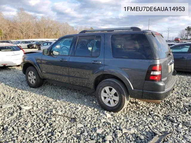 2010 Ford Explorer Xlt VIN: 1FMEU7DE6AUA14953 Lot: 53685984