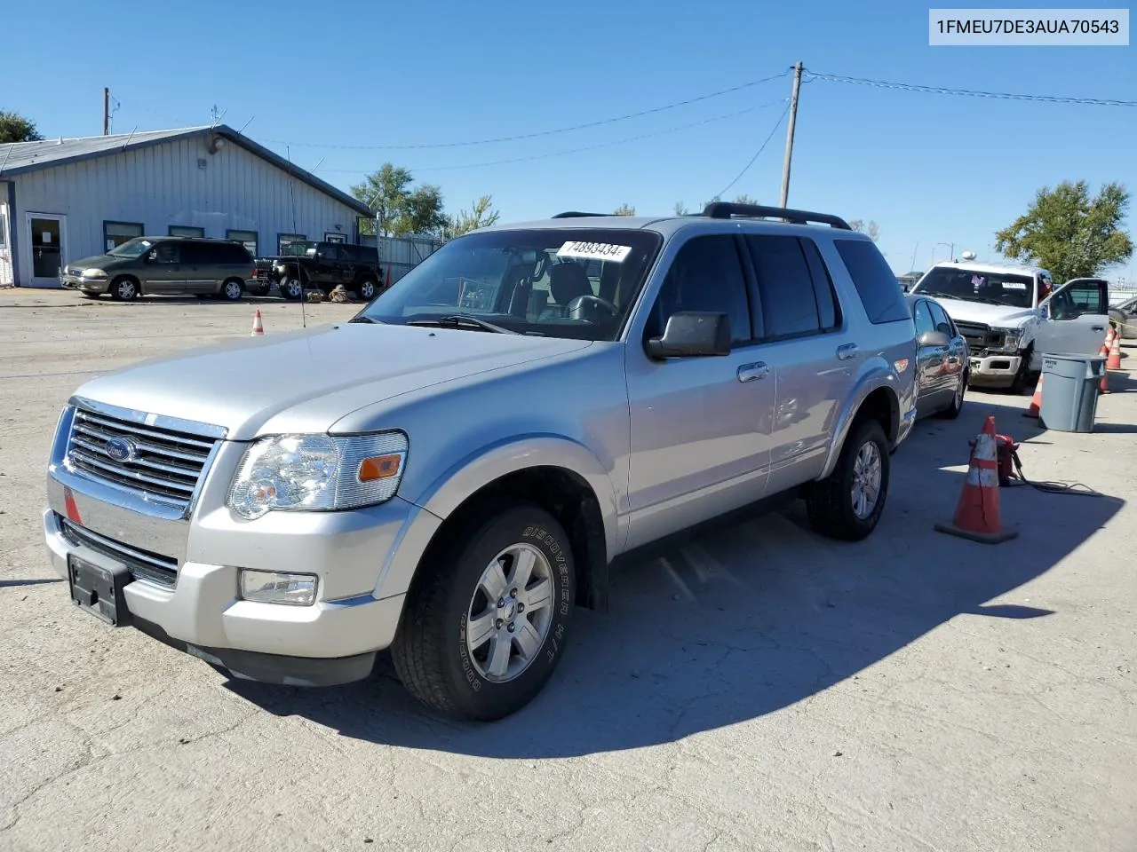 2010 Ford Explorer Xlt VIN: 1FMEU7DE3AUA70543 Lot: 74893434