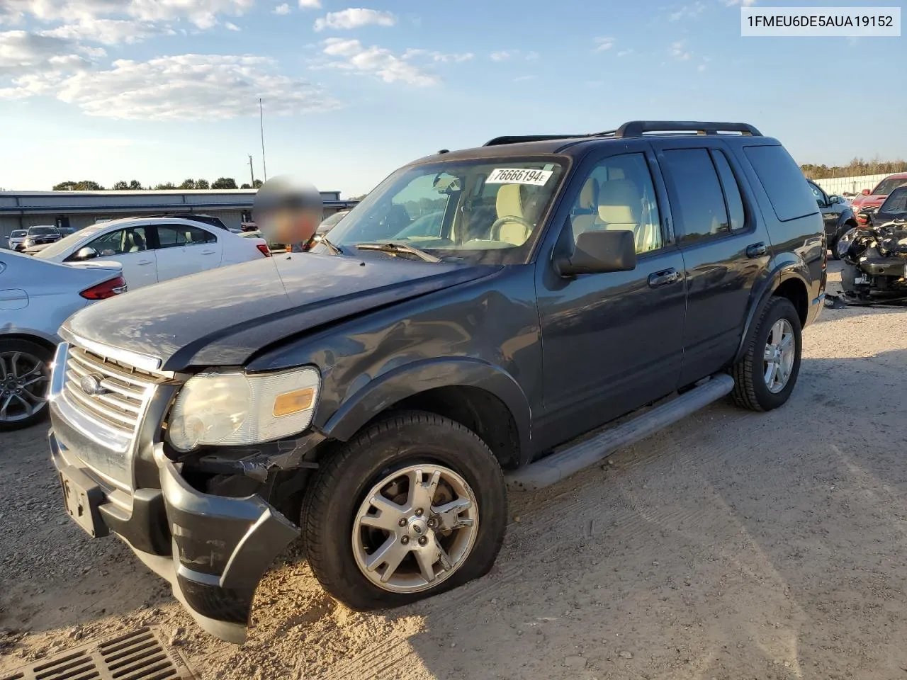 2010 Ford Explorer Xlt VIN: 1FMEU6DE5AUA19152 Lot: 76666194