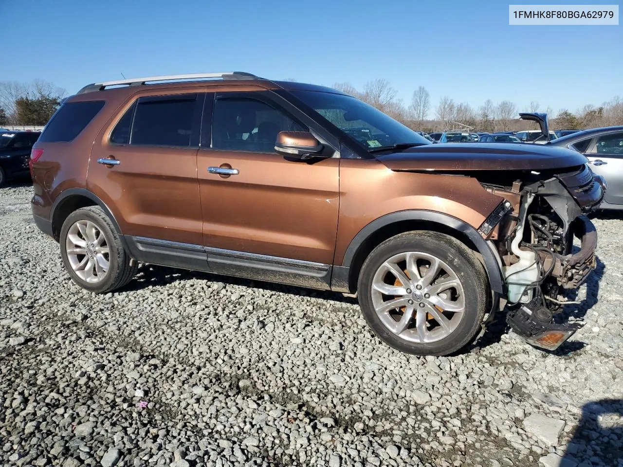 2011 Ford Explorer Limited VIN: 1FMHK8F80BGA62979 Lot: 38266394