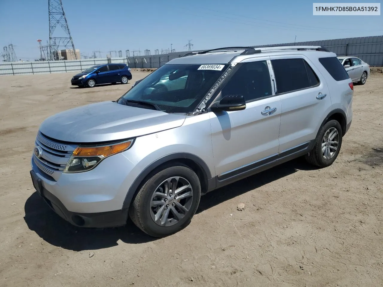 2011 Ford Explorer Xlt VIN: 1FMHK7D85BGA51392 Lot: 66369034