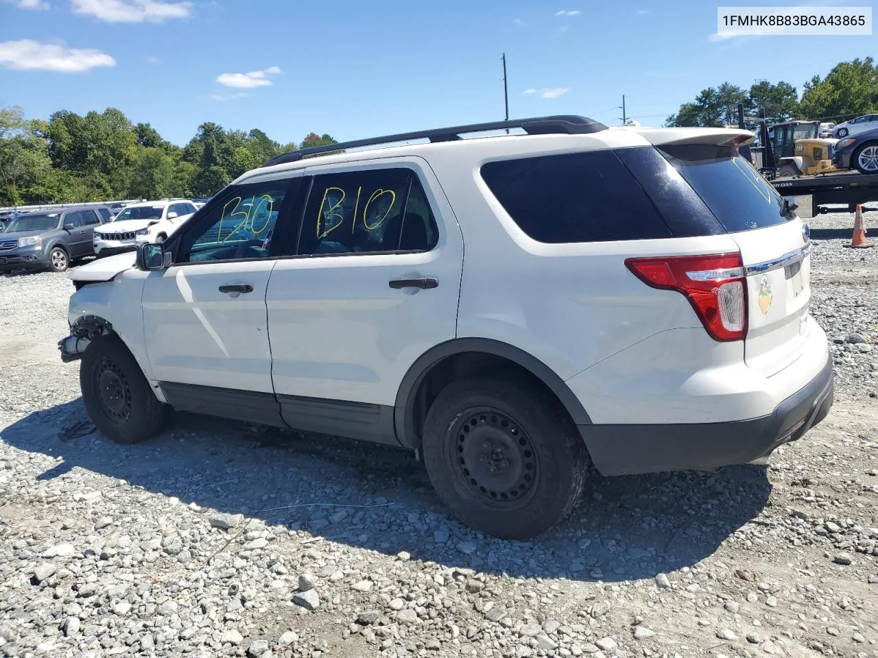 2011 Ford Explorer VIN: 1FMHK8B83BGA43865 Lot: 70116184