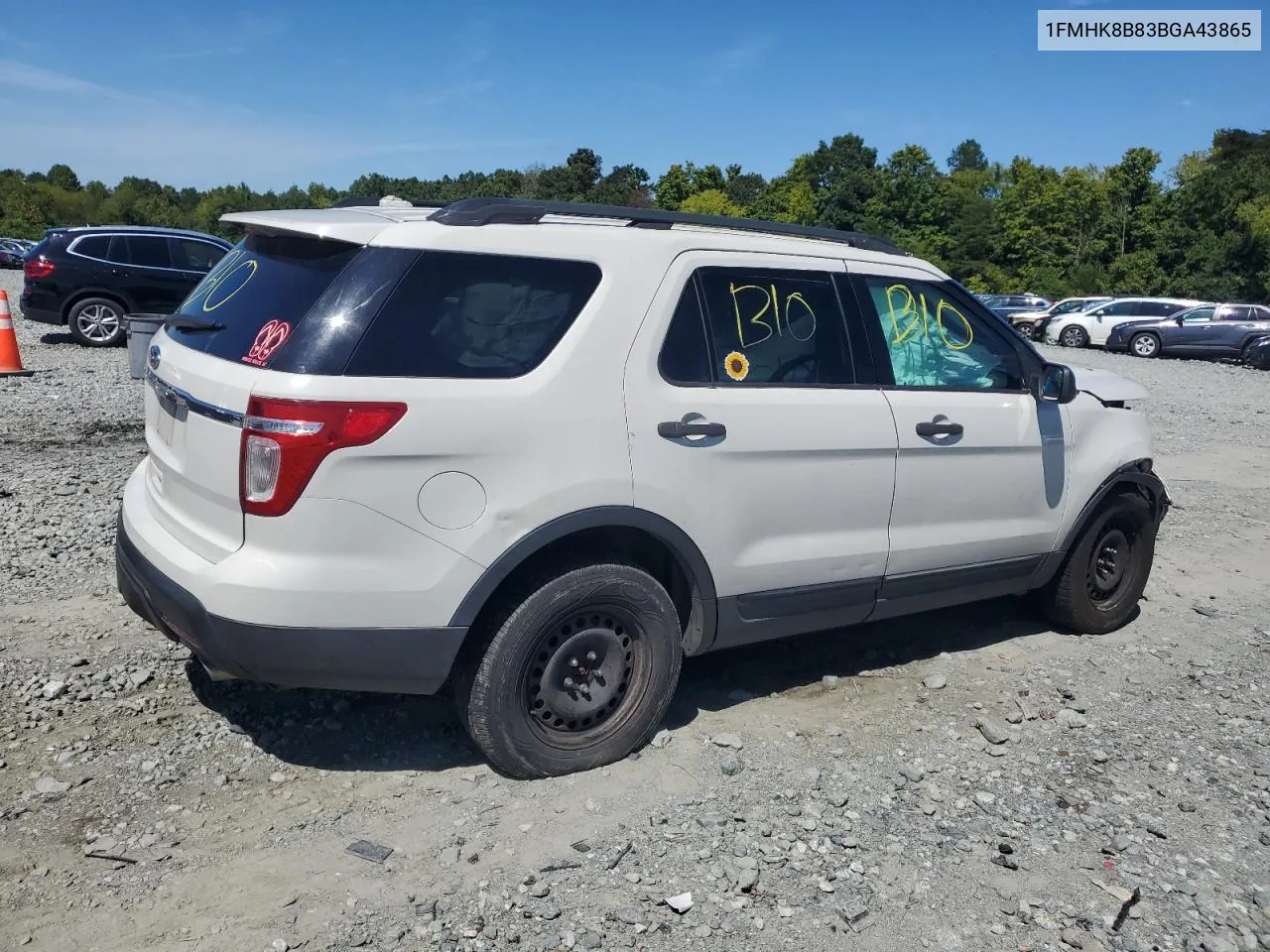 2011 Ford Explorer VIN: 1FMHK8B83BGA43865 Lot: 70116184