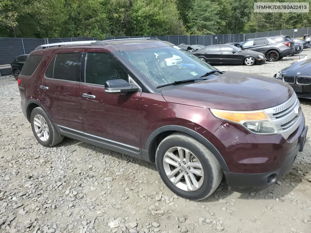 2011 Ford Explorer Xlt VIN: 1FMHK7D87BGA22413 Lot: 71180384