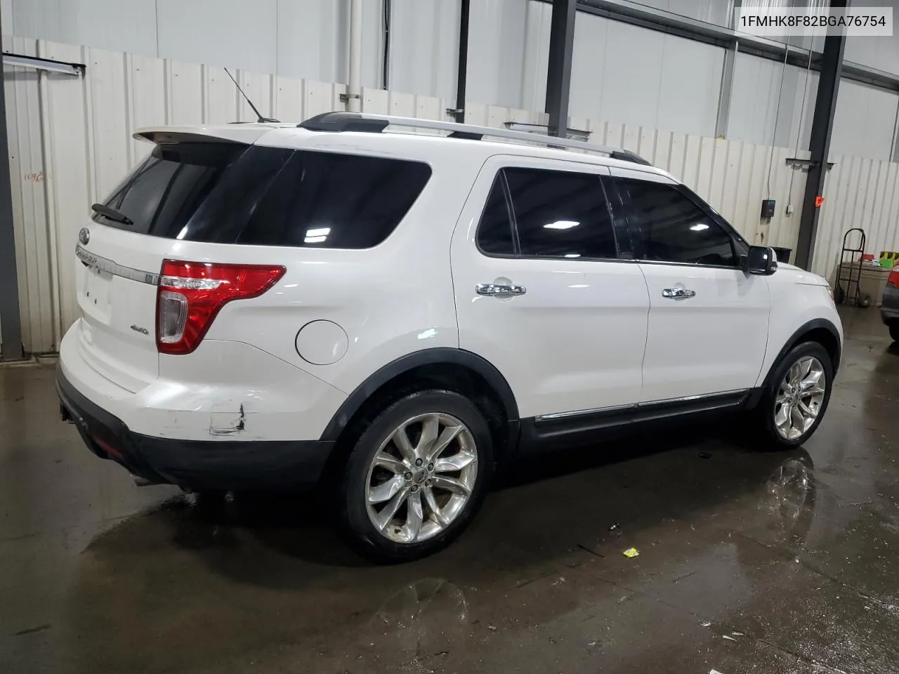 2011 Ford Explorer Limited VIN: 1FMHK8F82BGA76754 Lot: 72132904