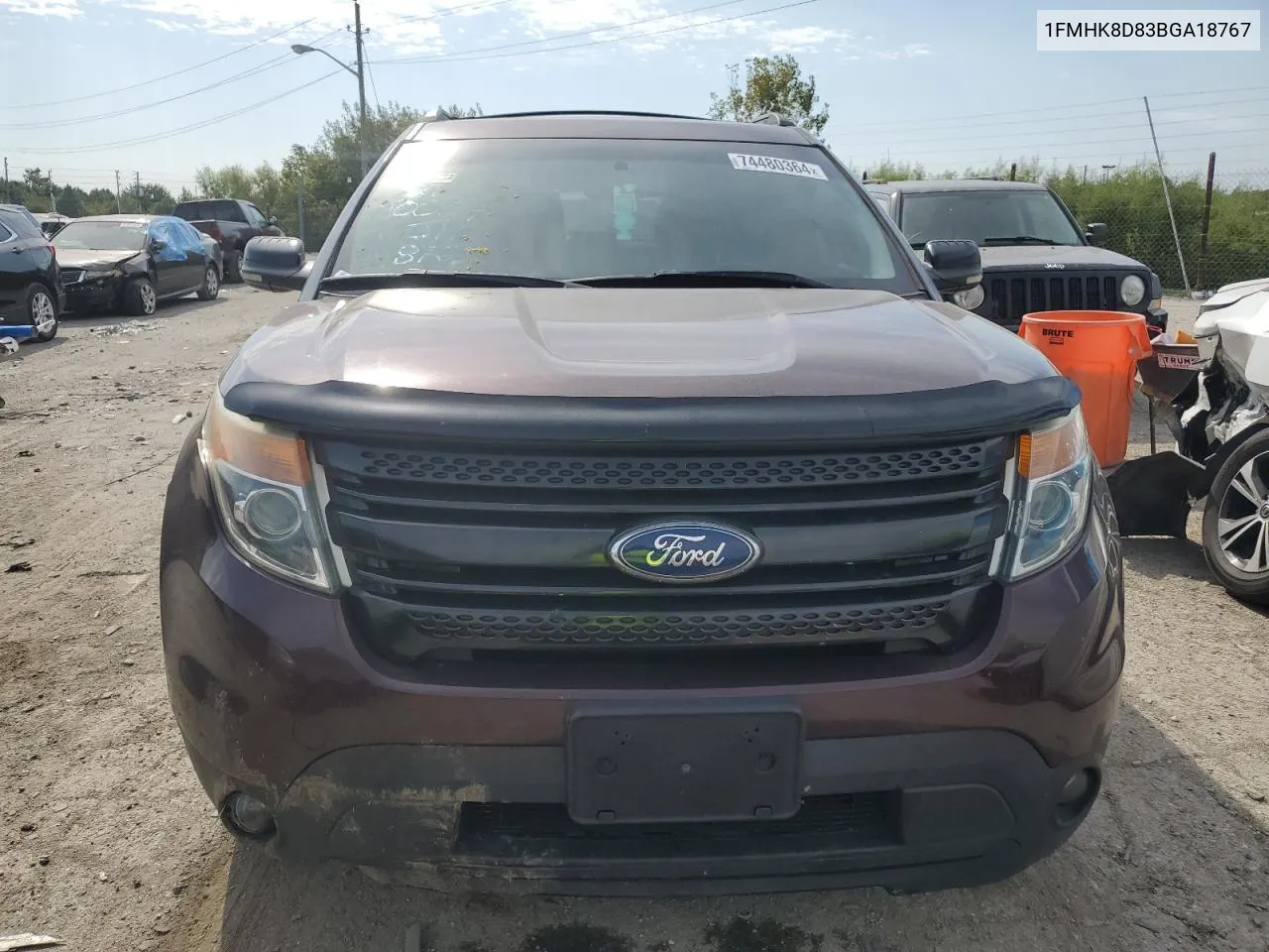 2011 Ford Explorer Xlt VIN: 1FMHK8D83BGA18767 Lot: 74480364