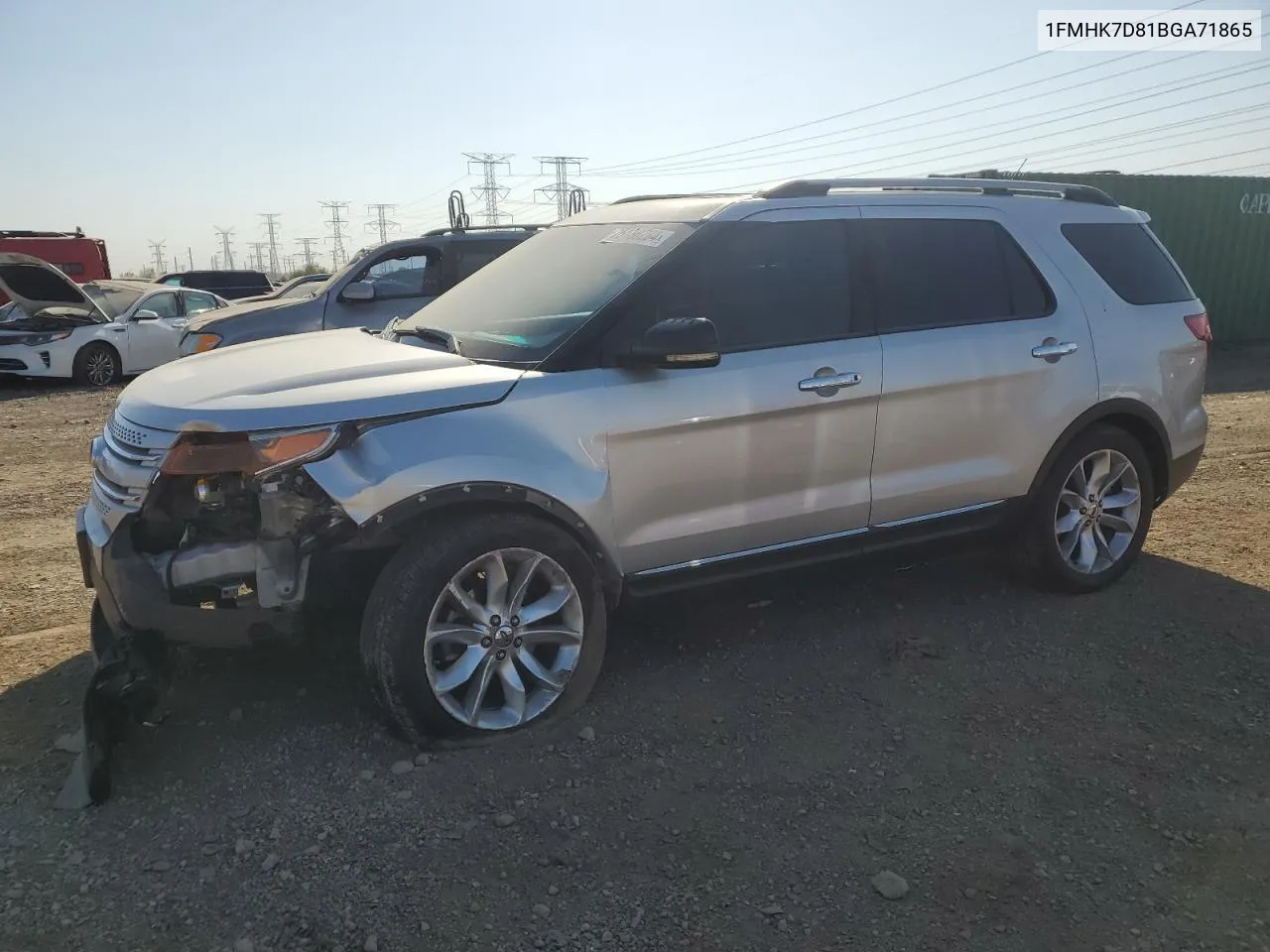 2011 Ford Explorer Xlt VIN: 1FMHK7D81BGA71865 Lot: 75180284