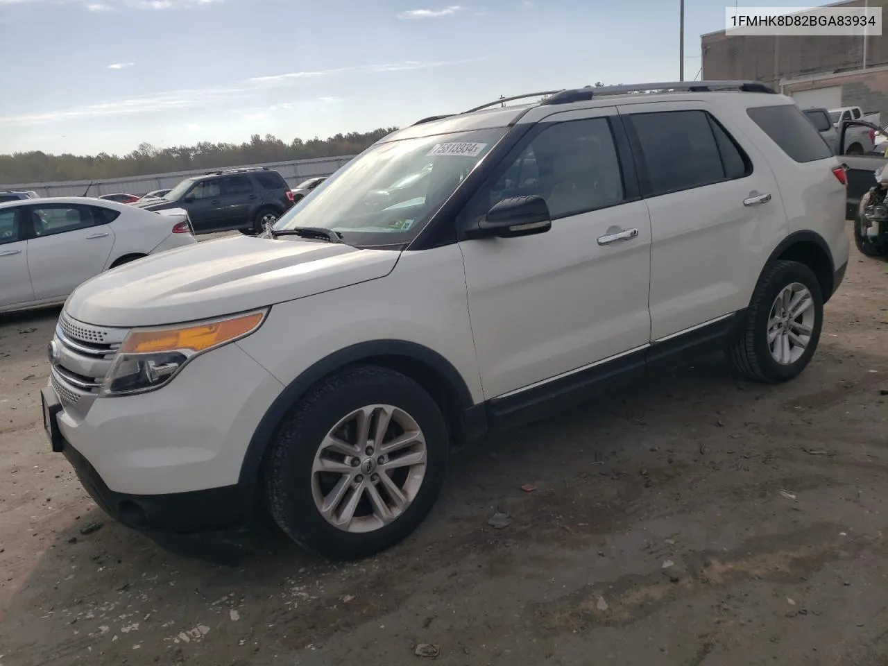 2011 Ford Explorer Xlt VIN: 1FMHK8D82BGA83934 Lot: 75813934