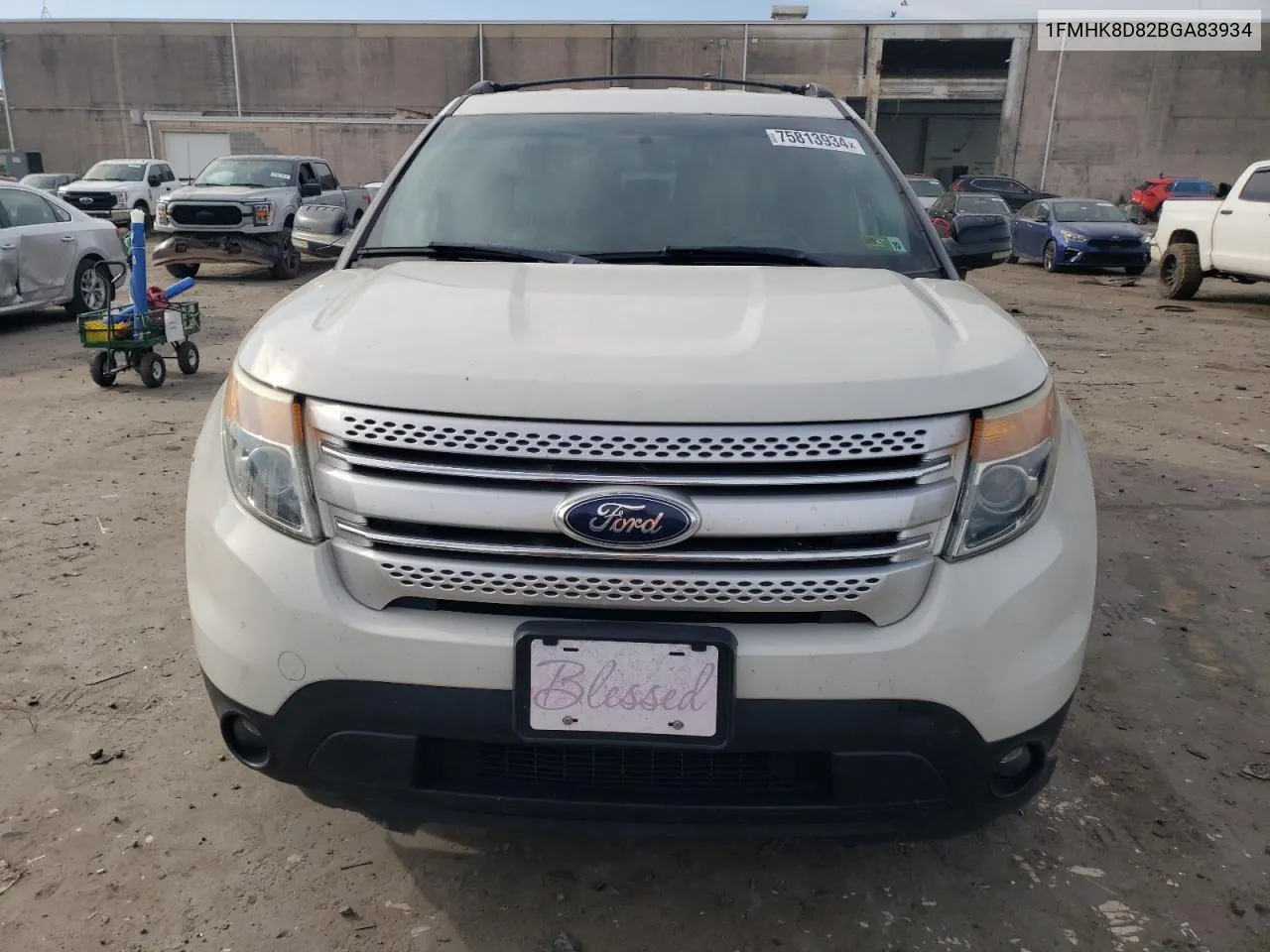 2011 Ford Explorer Xlt VIN: 1FMHK8D82BGA83934 Lot: 75813934