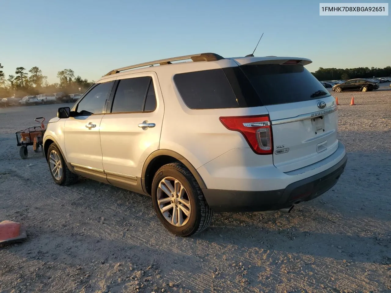 2011 Ford Explorer Xlt VIN: 1FMHK7D8XBGA92651 Lot: 77979254