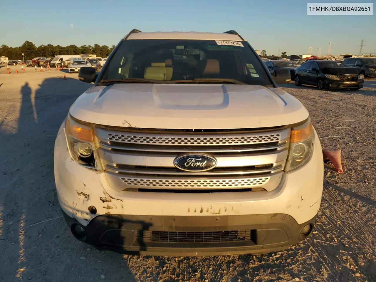 2011 Ford Explorer Xlt VIN: 1FMHK7D8XBGA92651 Lot: 77979254