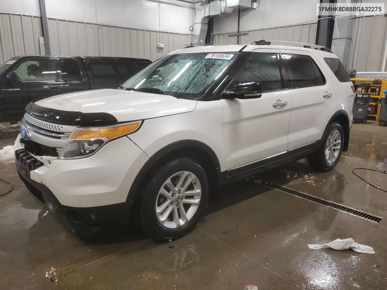 2011 Ford Explorer Xlt VIN: 1FMHK8D88BGA32275 Lot: 78193534