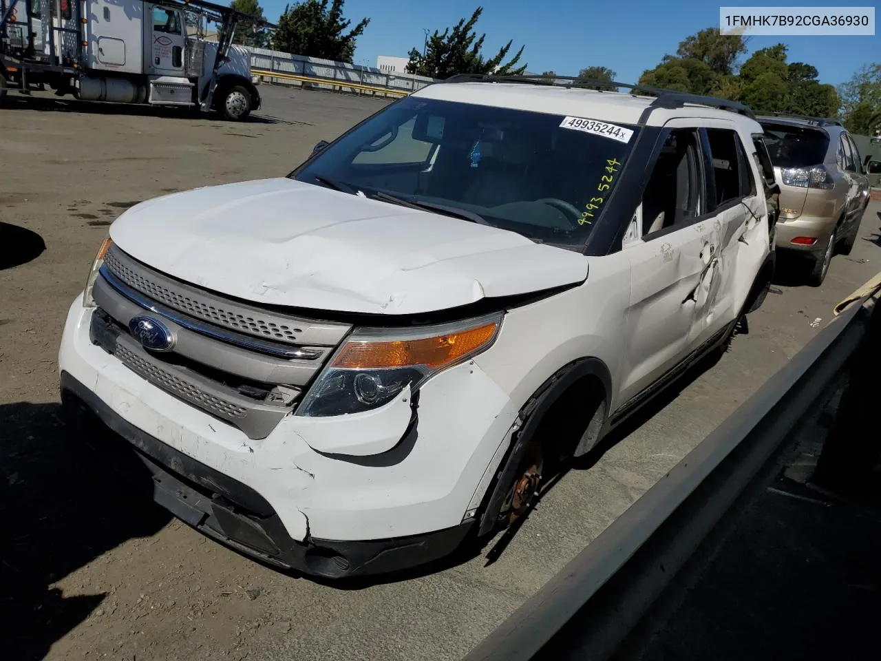 2012 Ford Explorer VIN: 1FMHK7B92CGA36930 Lot: 49935244