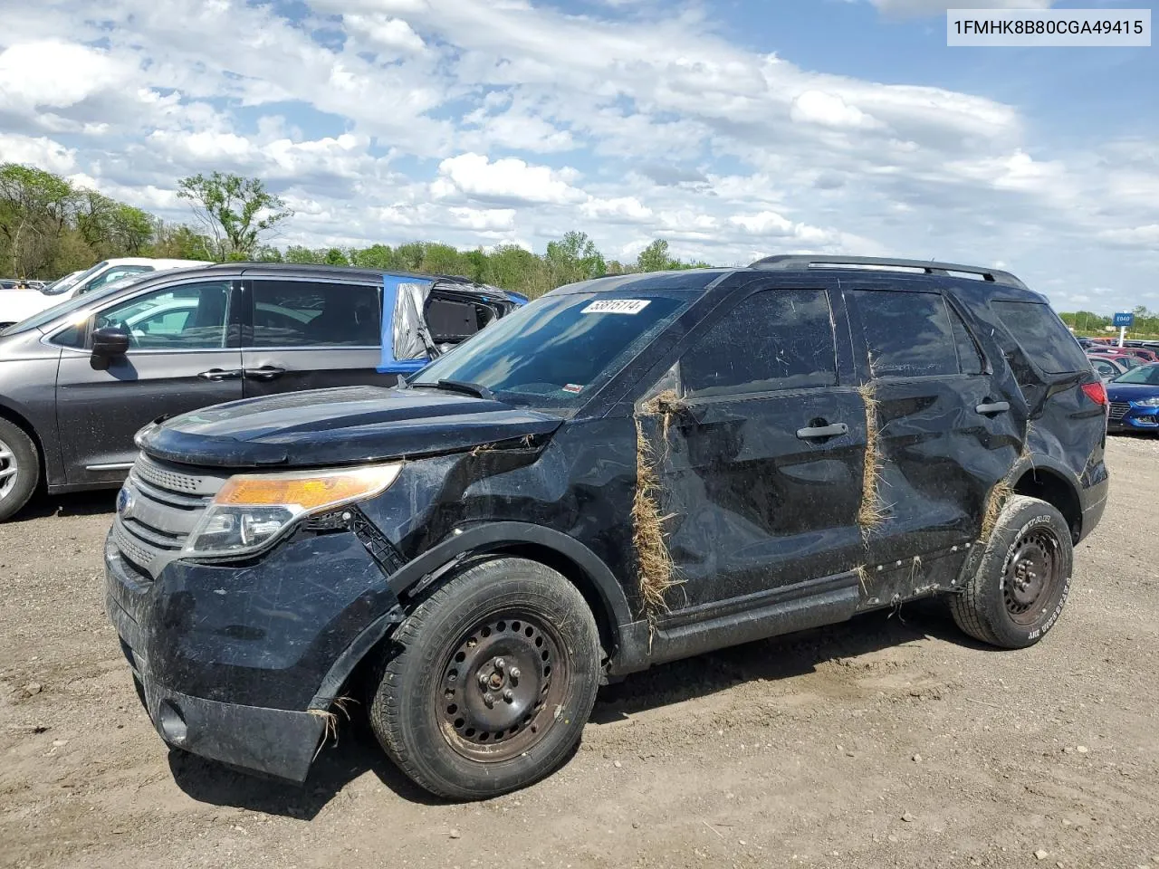 2012 Ford Explorer VIN: 1FMHK8B80CGA49415 Lot: 53815114