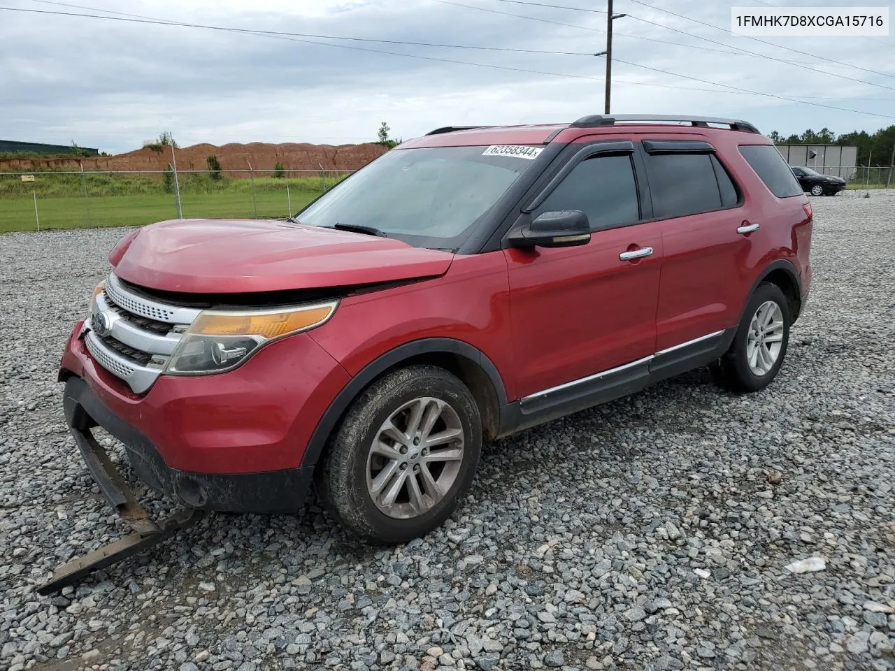 2012 Ford Explorer Xlt VIN: 1FMHK7D8XCGA15716 Lot: 62358344