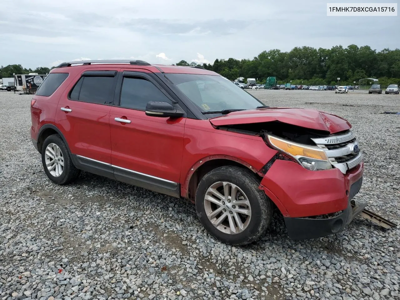 2012 Ford Explorer Xlt VIN: 1FMHK7D8XCGA15716 Lot: 62358344