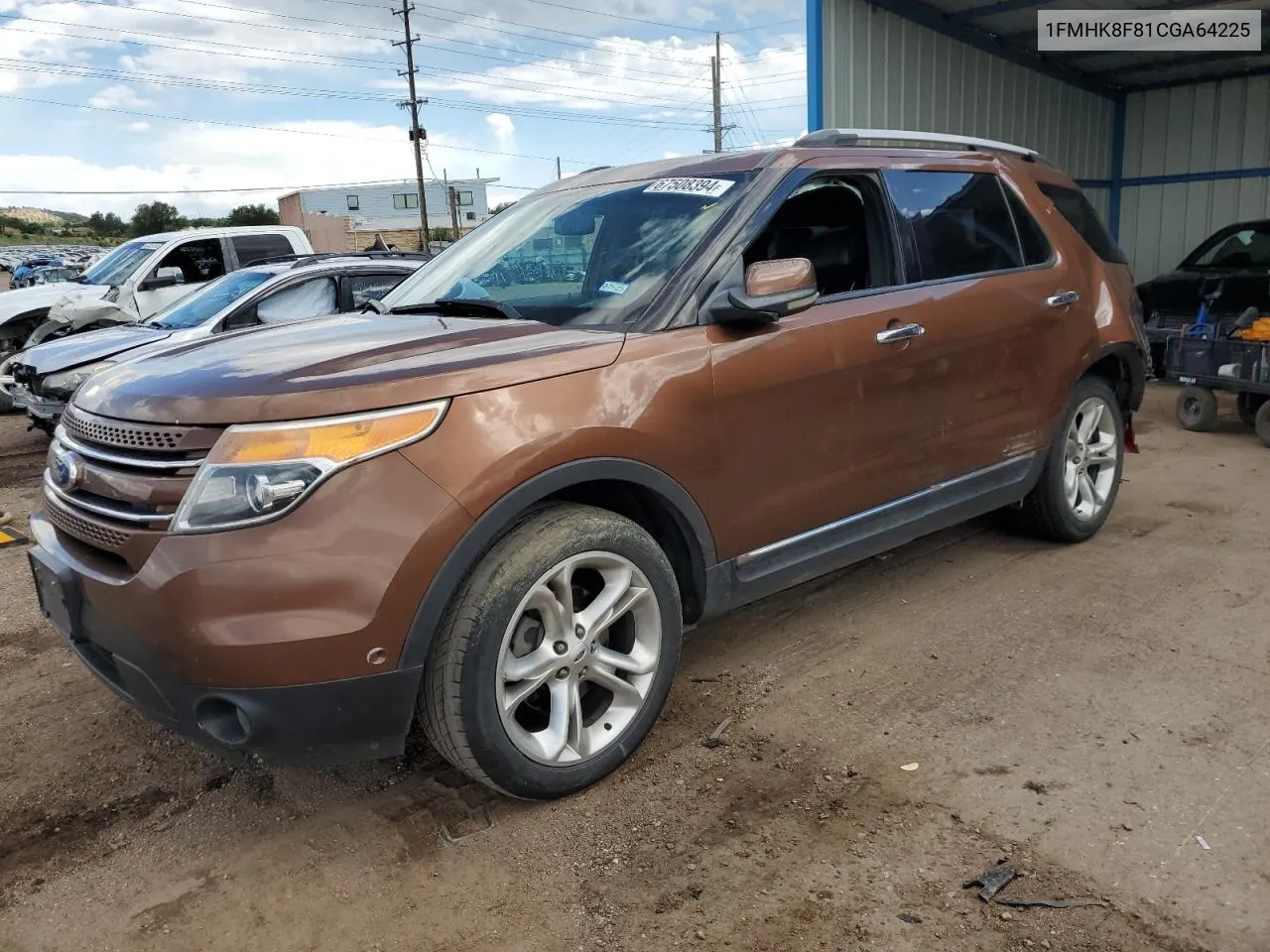 2012 Ford Explorer Limited VIN: 1FMHK8F81CGA64225 Lot: 67508394