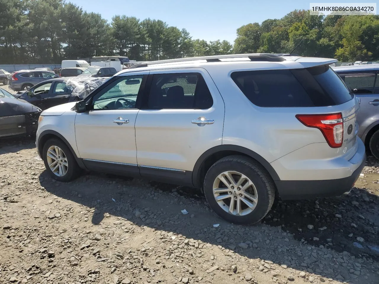 2012 Ford Explorer Xlt VIN: 1FMHK8D86CGA34270 Lot: 70992384