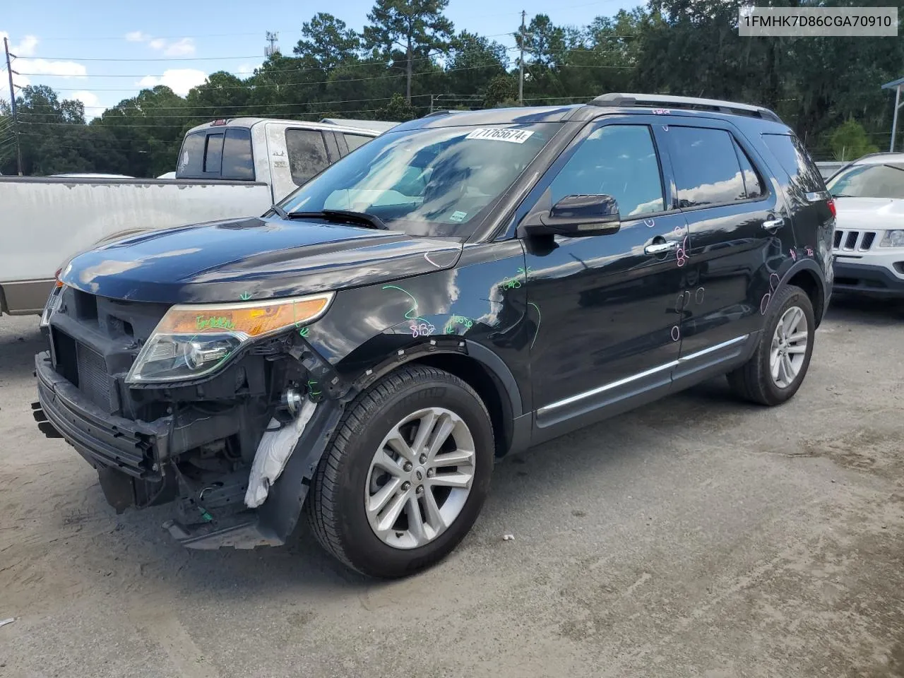 2012 Ford Explorer Xlt VIN: 1FMHK7D86CGA70910 Lot: 71765674