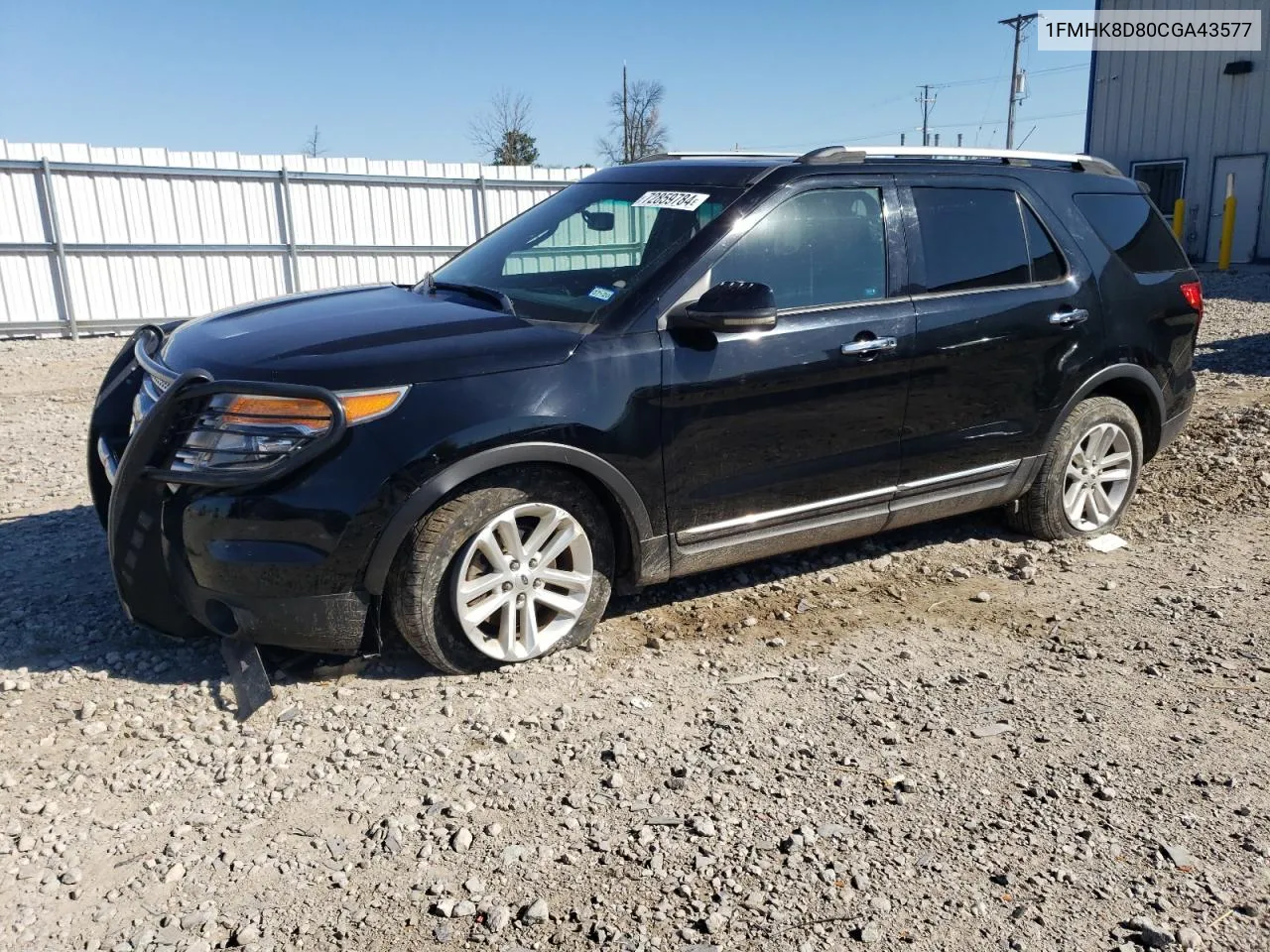 2012 Ford Explorer Xlt VIN: 1FMHK8D80CGA43577 Lot: 72859784