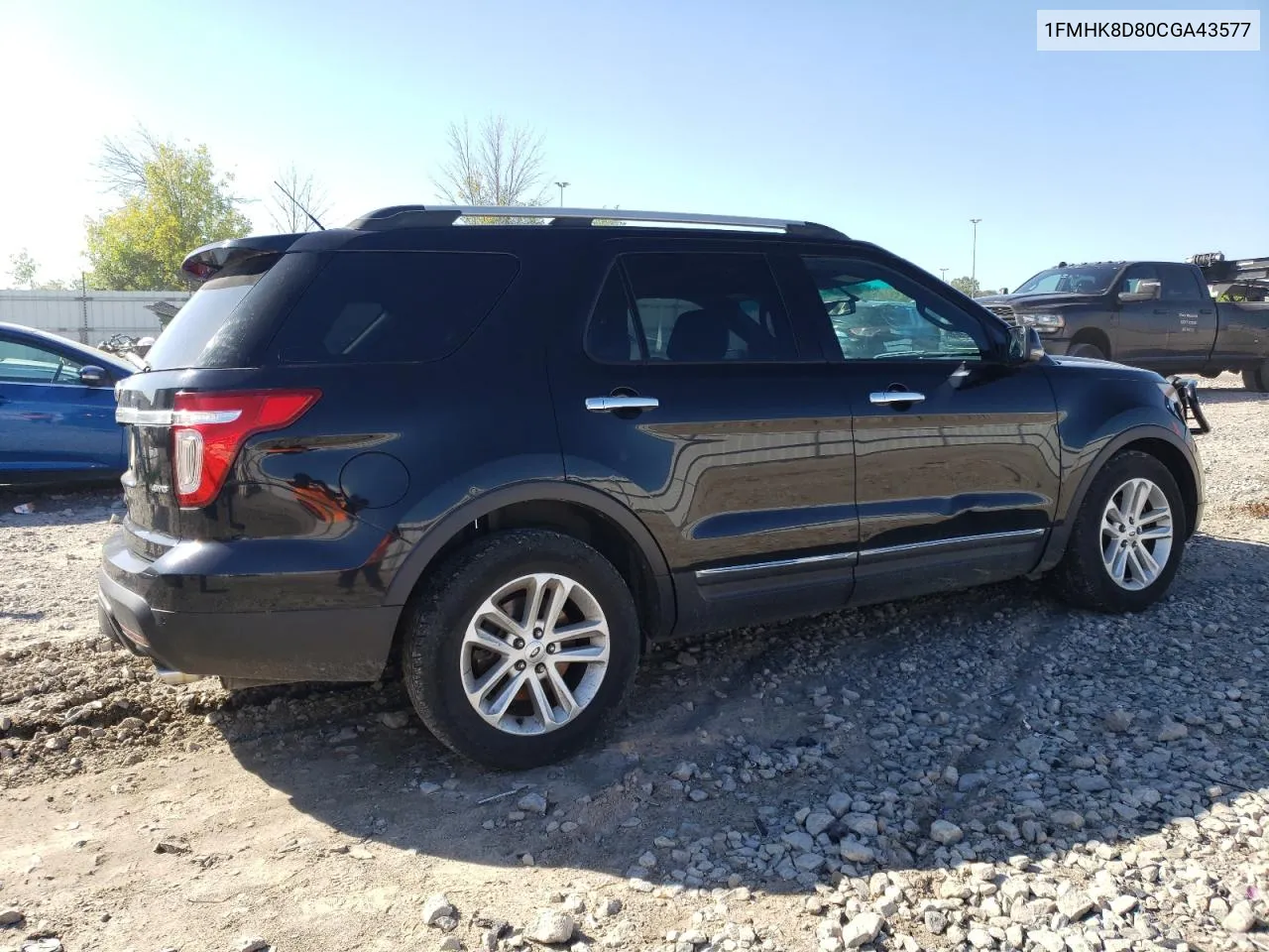 2012 Ford Explorer Xlt VIN: 1FMHK8D80CGA43577 Lot: 72859784