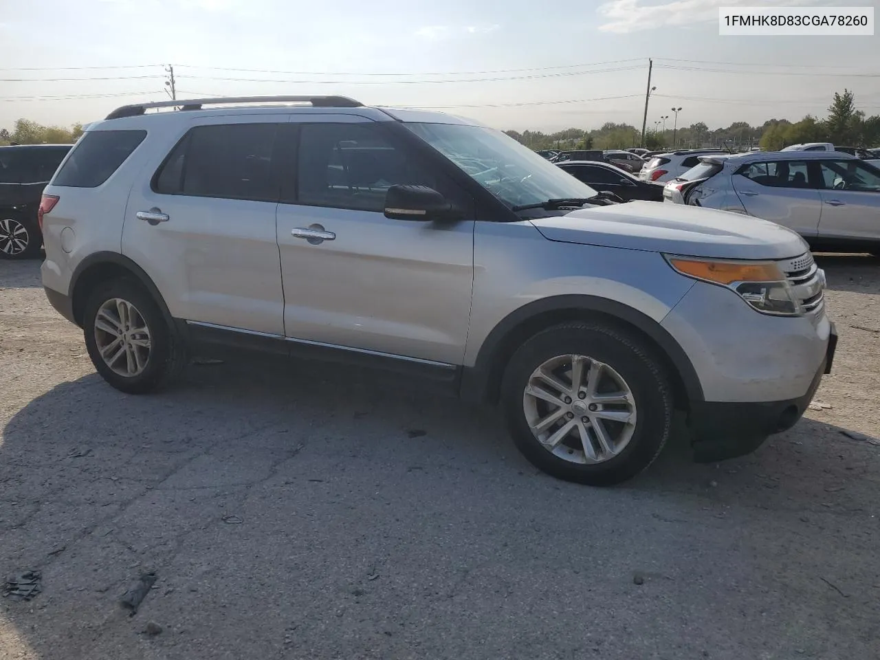 2012 Ford Explorer Xlt VIN: 1FMHK8D83CGA78260 Lot: 73315284