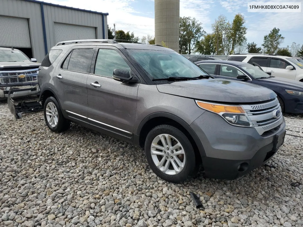 2012 Ford Explorer Xlt VIN: 1FMHK8D8XCGA74089 Lot: 74045964