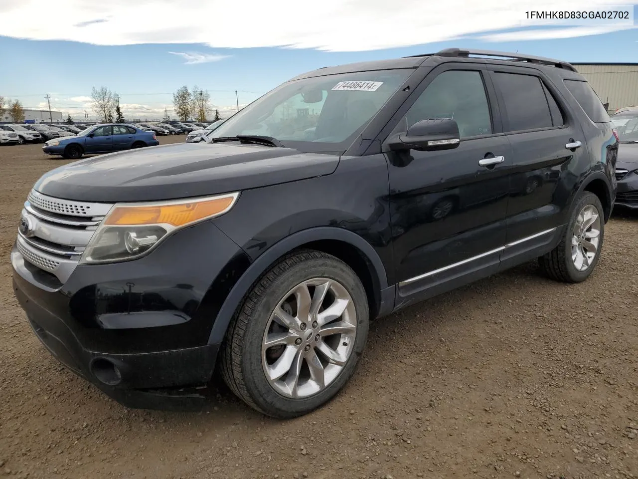 2012 Ford Explorer Xlt VIN: 1FMHK8D83CGA02702 Lot: 74486414