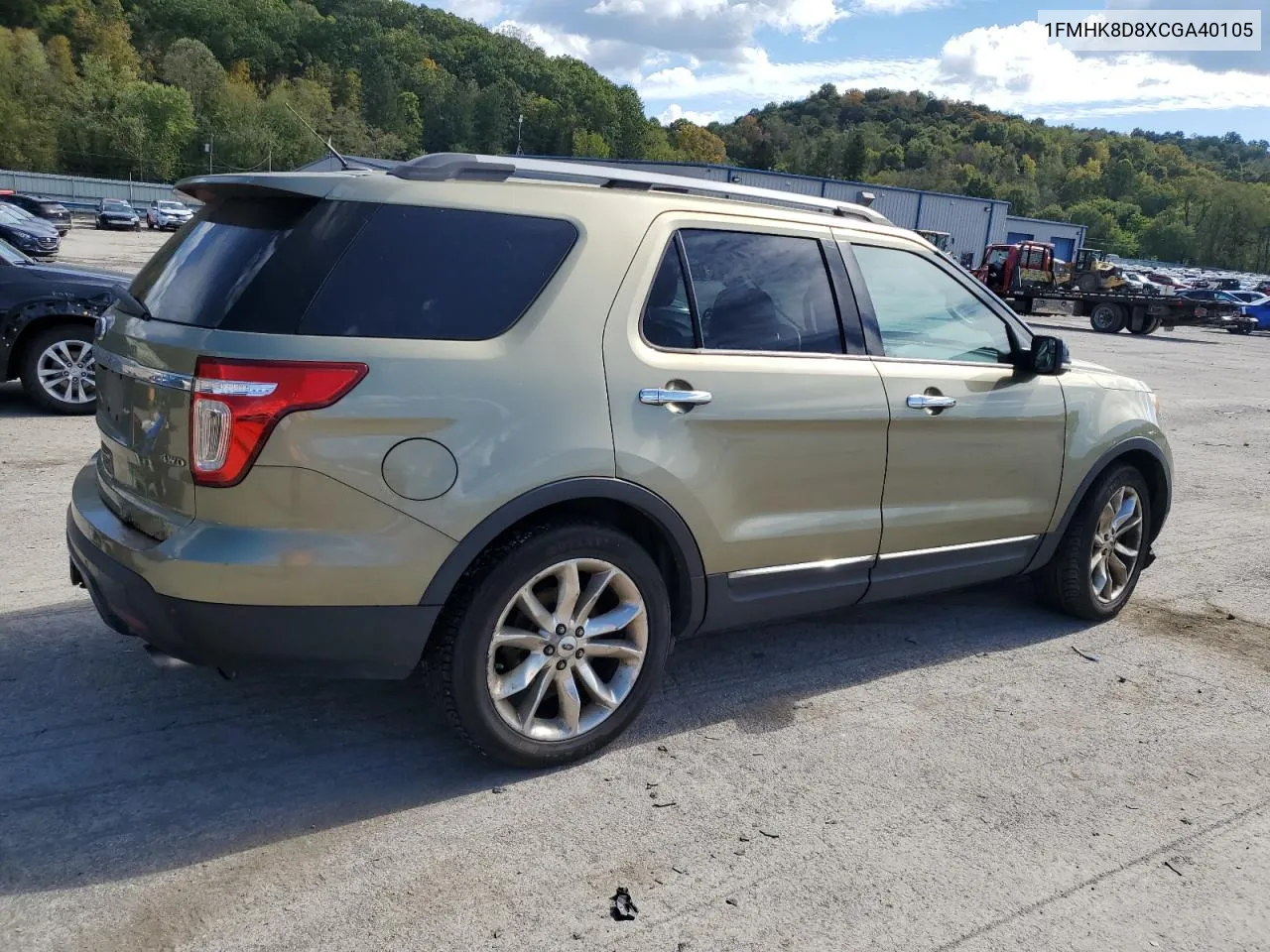 1FMHK8D8XCGA40105 2012 Ford Explorer Xlt