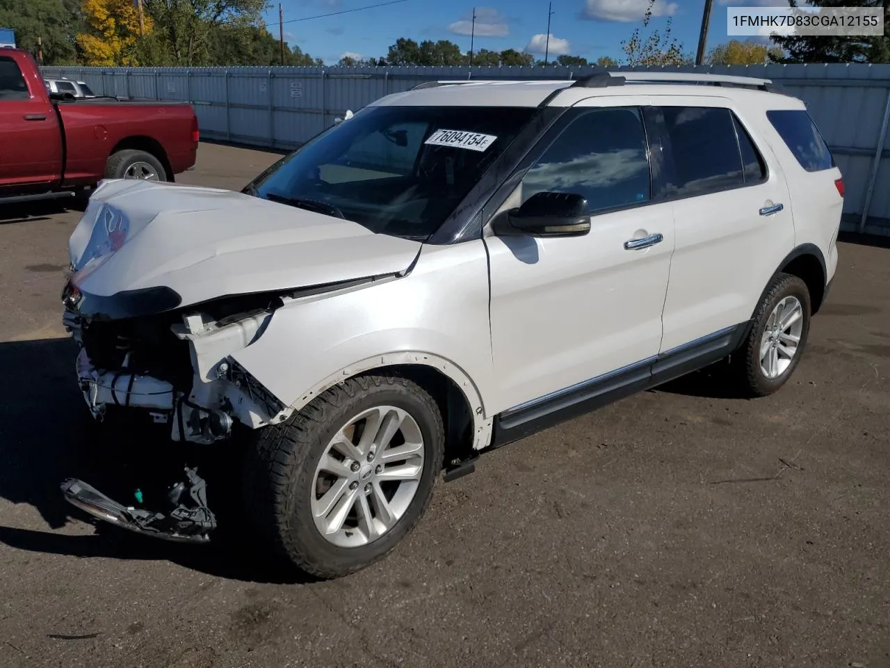 2012 Ford Explorer Xlt VIN: 1FMHK7D83CGA12155 Lot: 76094154