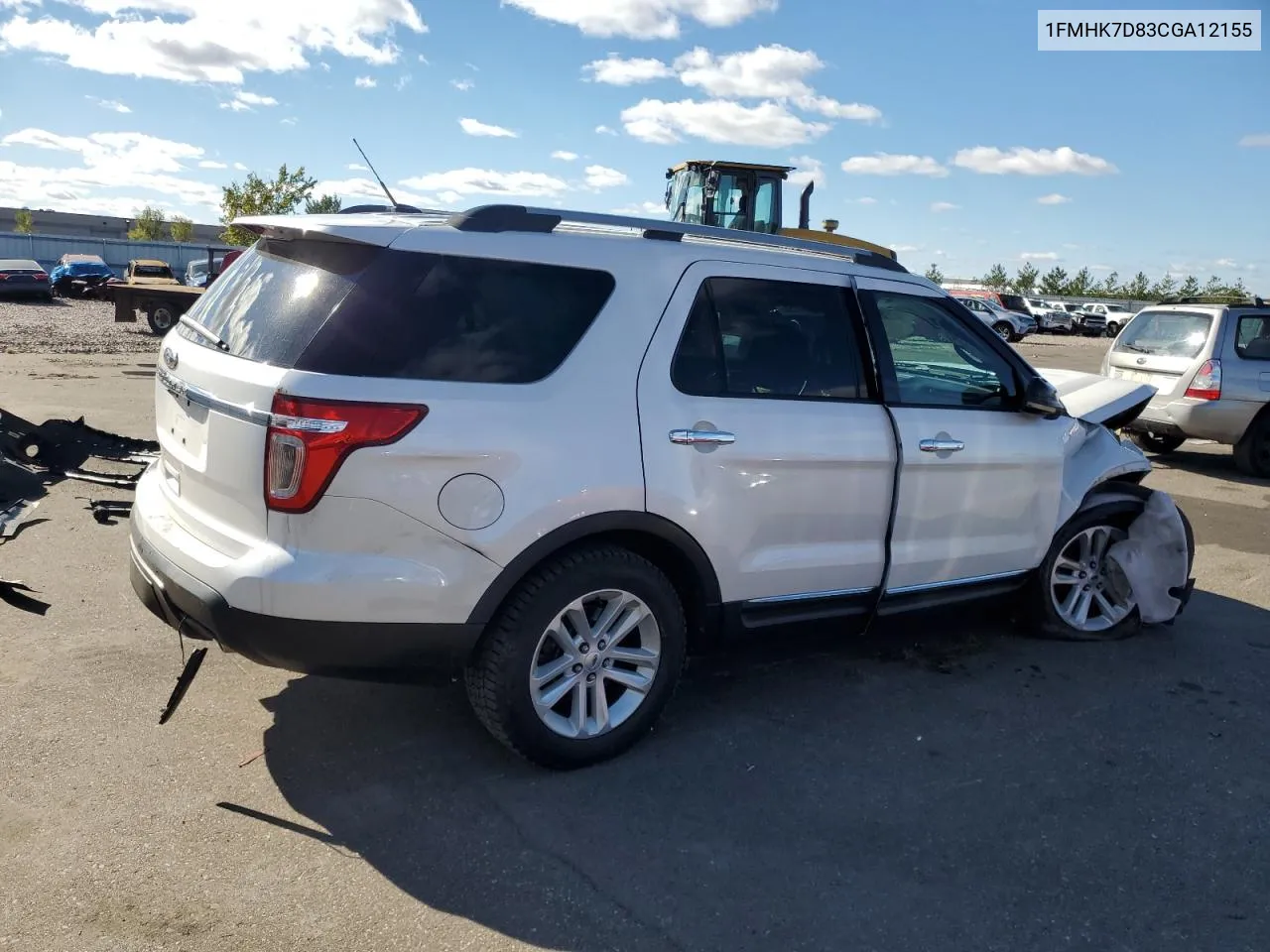 2012 Ford Explorer Xlt VIN: 1FMHK7D83CGA12155 Lot: 76094154