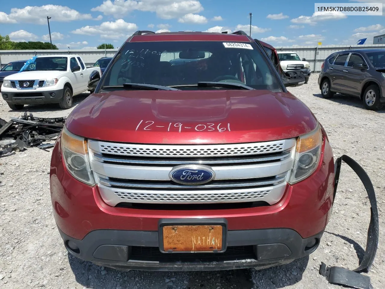 2013 Ford Explorer Xlt VIN: 1FM5K7D88DGB25409 Lot: 58204314