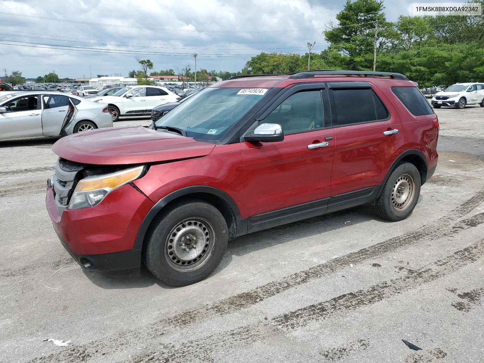 2013 Ford Explorer VIN: 1FM5K8B8XDGA92342 Lot: 66740924