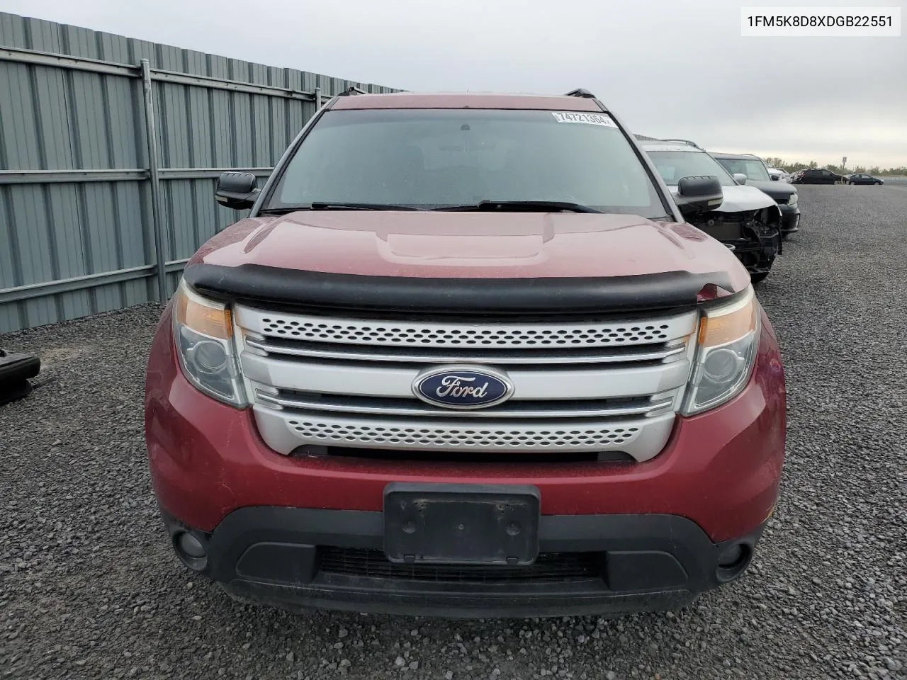 2013 Ford Explorer Xlt VIN: 1FM5K8D8XDGB22551 Lot: 74721364