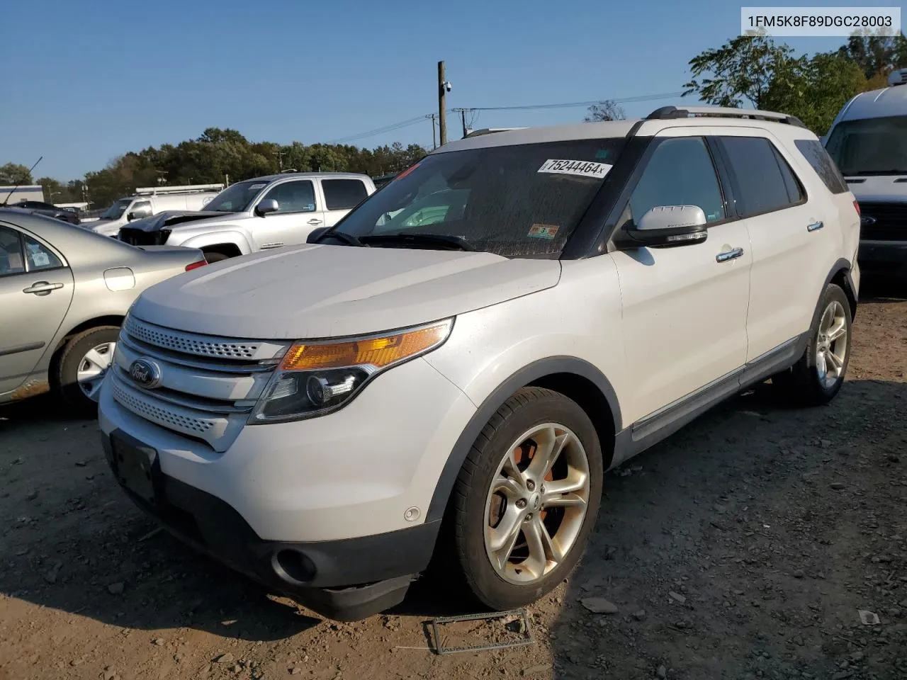 2013 Ford Explorer Limited VIN: 1FM5K8F89DGC28003 Lot: 75244464