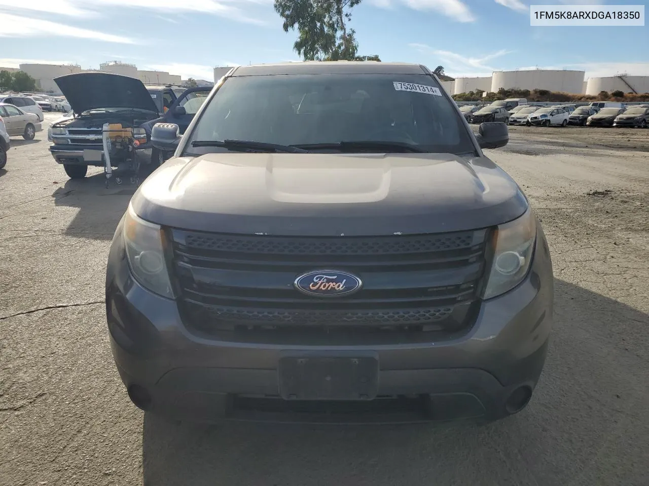 2013 Ford Explorer Police Interceptor VIN: 1FM5K8ARXDGA18350 Lot: 75301314