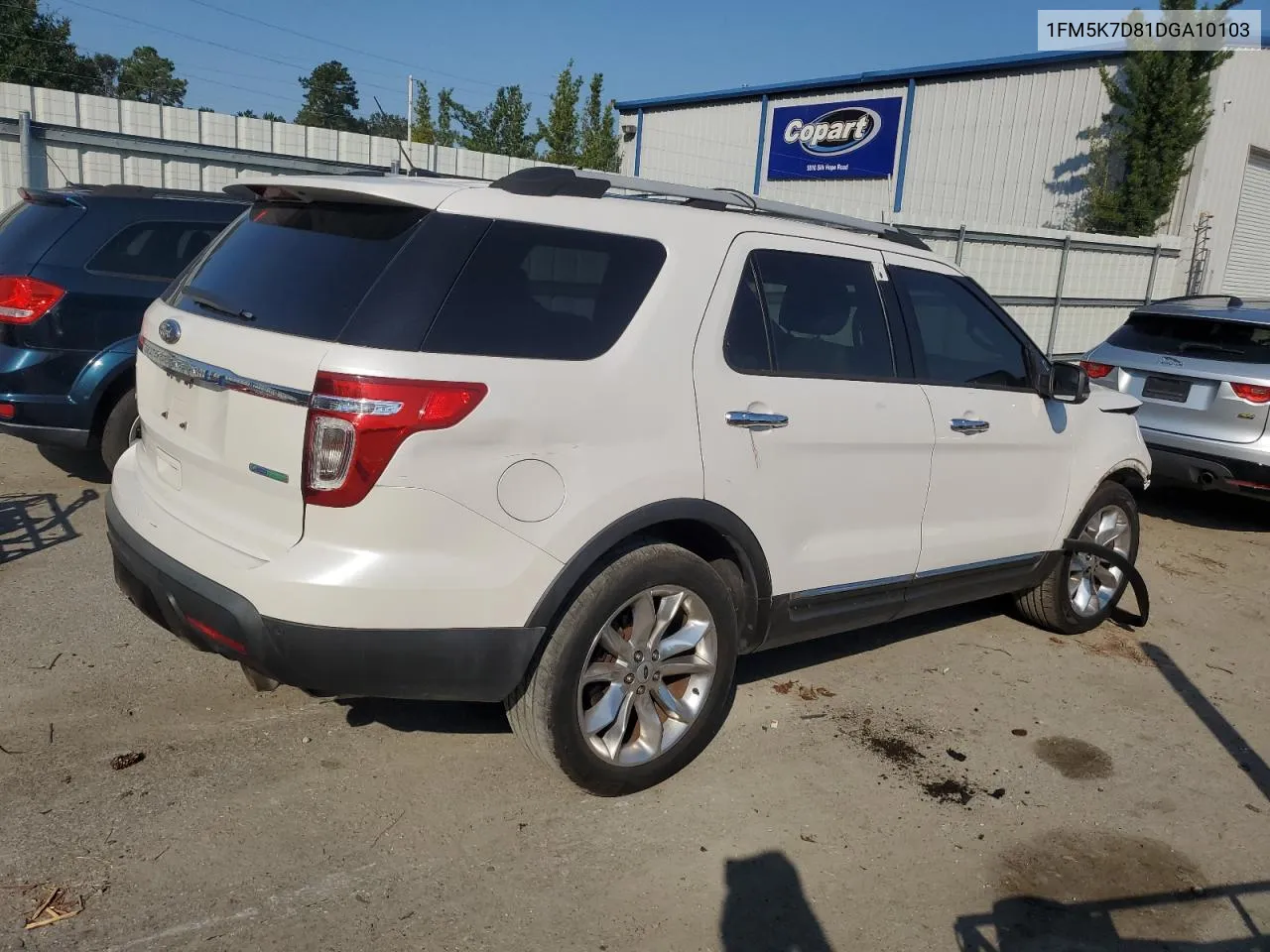 2013 Ford Explorer Xlt VIN: 1FM5K7D81DGA10103 Lot: 75754454