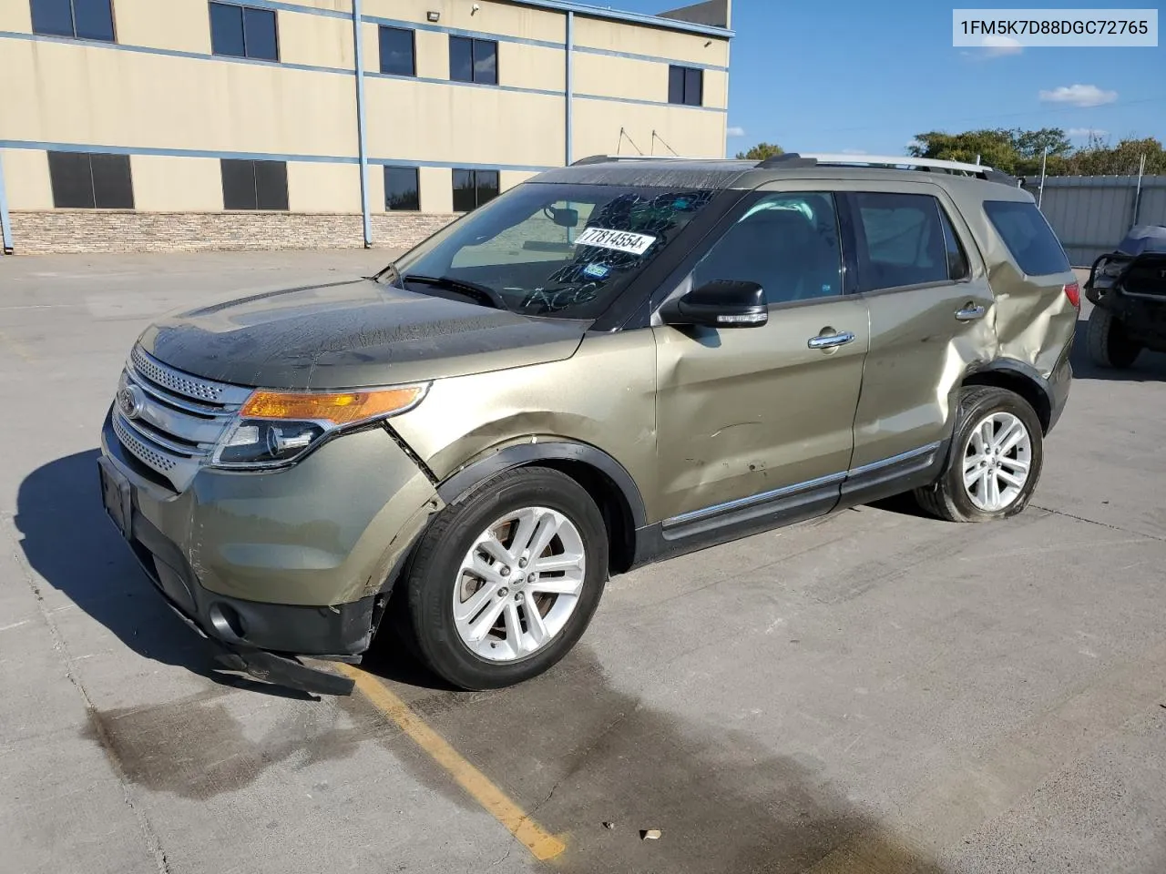 2013 Ford Explorer Xlt VIN: 1FM5K7D88DGC72765 Lot: 77814554