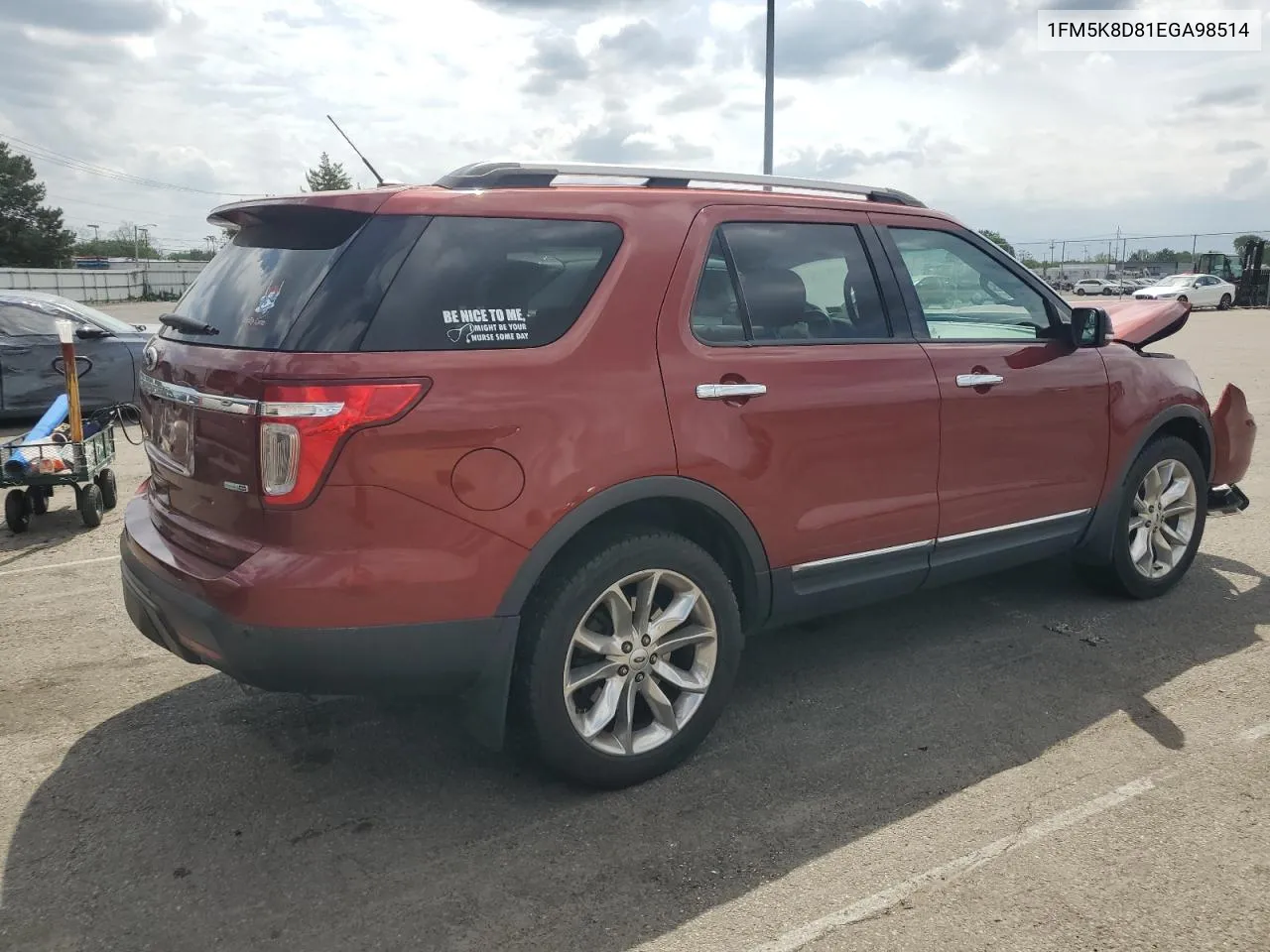 2014 Ford Explorer Xlt VIN: 1FM5K8D81EGA98514 Lot: 52857914