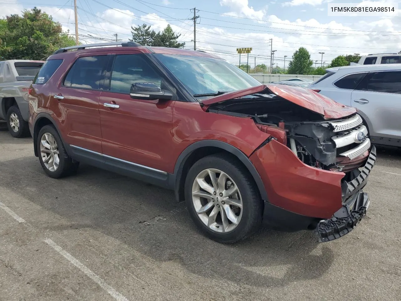 2014 Ford Explorer Xlt VIN: 1FM5K8D81EGA98514 Lot: 52857914