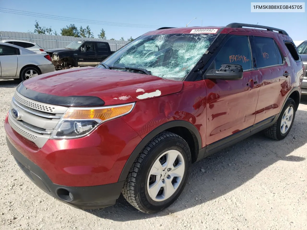 2014 Ford Explorer VIN: 1FM5K8B8XEGB45705 Lot: 58008992