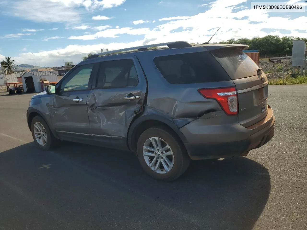 2014 Ford Explorer Xlt VIN: 1FM5K8D88EGB80496 Lot: 61490394