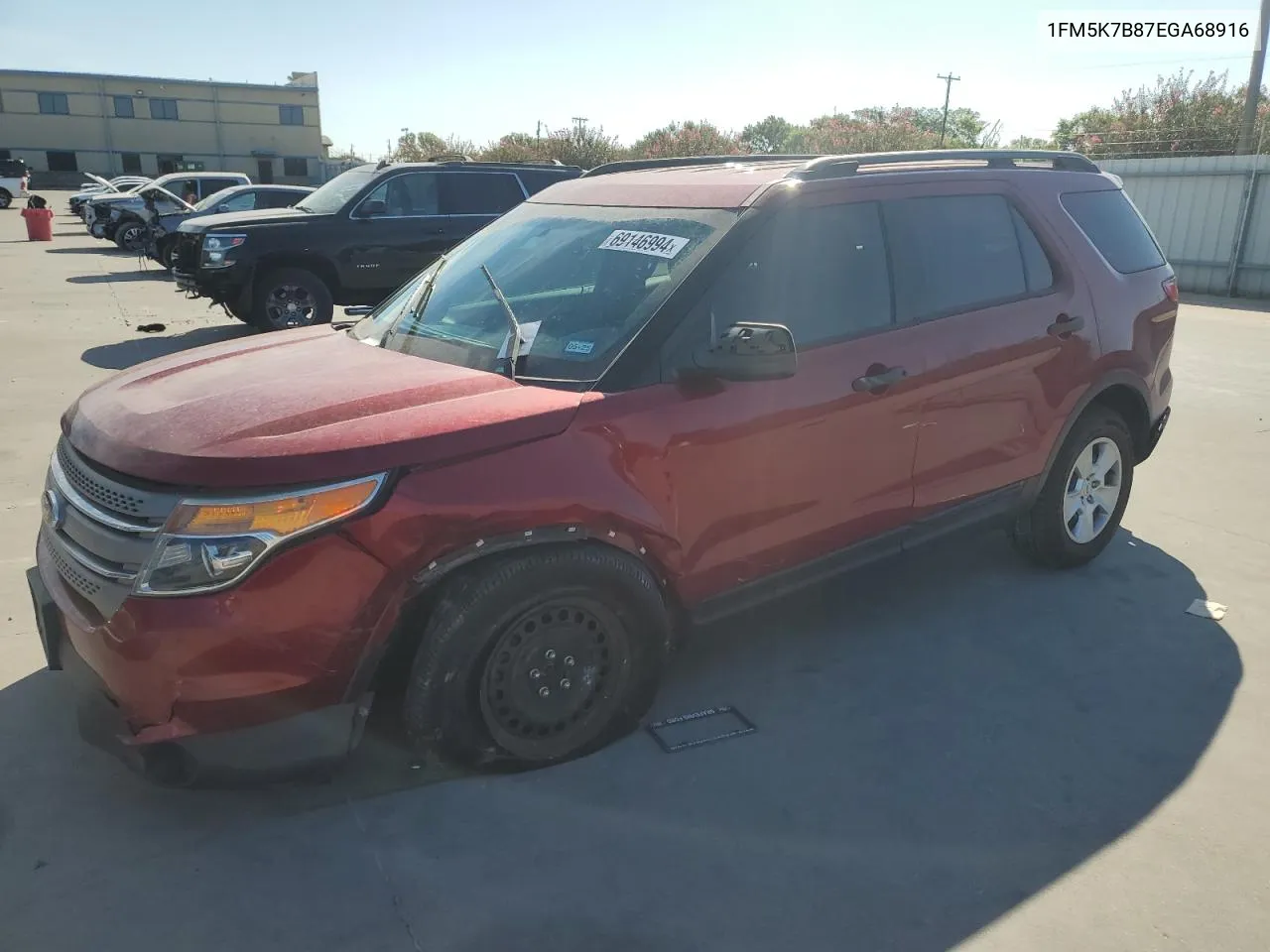 2014 Ford Explorer VIN: 1FM5K7B87EGA68916 Lot: 69146994