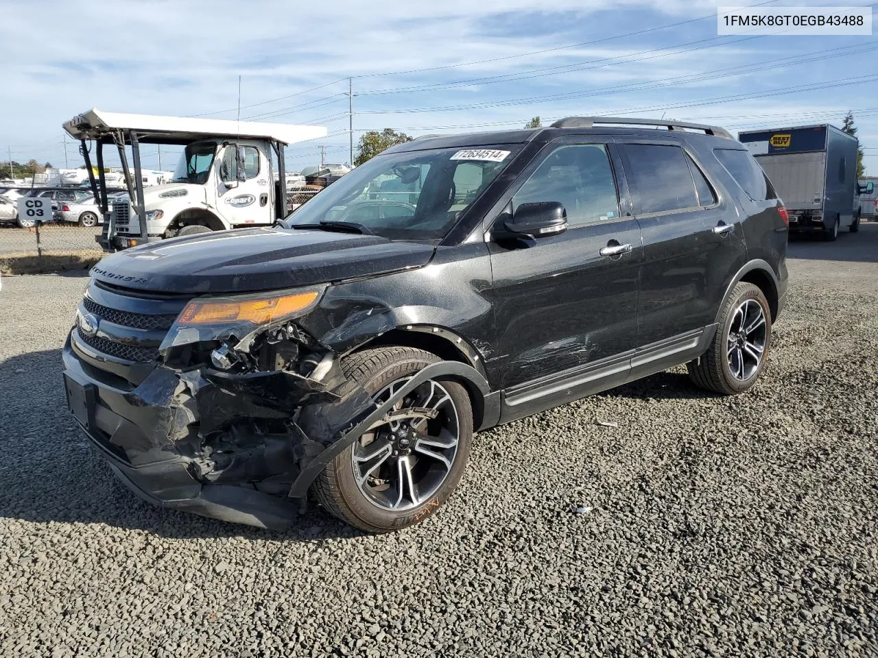 2014 Ford Explorer Sport VIN: 1FM5K8GT0EGB43488 Lot: 72634514